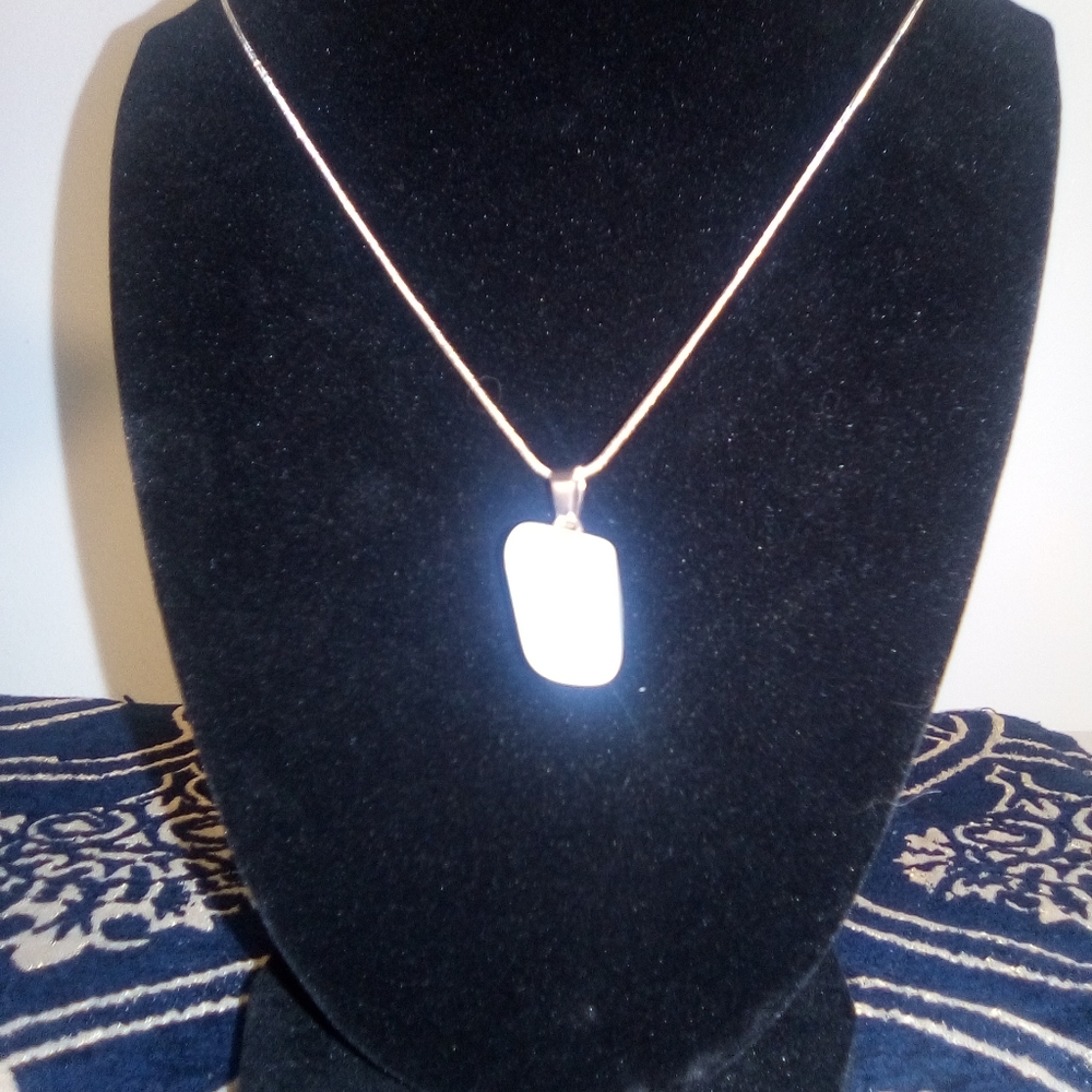 Luminescent Blue light Stone Angel Necklace